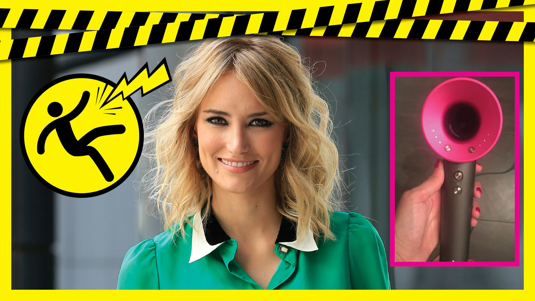 Montaje de Alba Carrillo con su secador