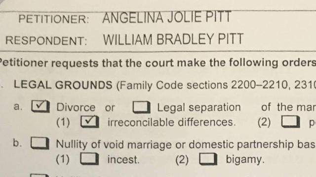 Demanda de divorcio presentada por Angelina Jolie