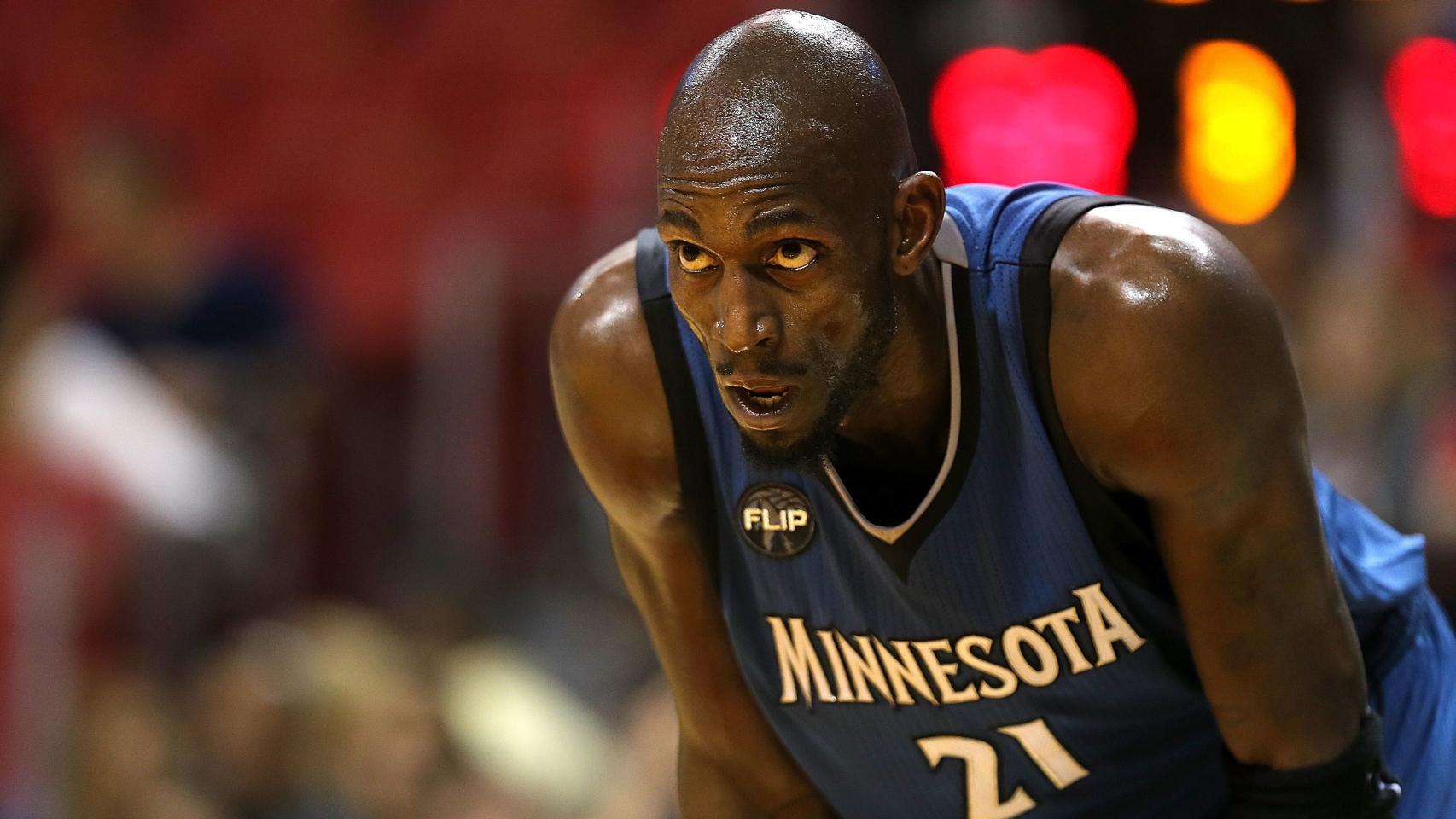 Kevin Garnett en uno de los últimos partidos de su carrera.