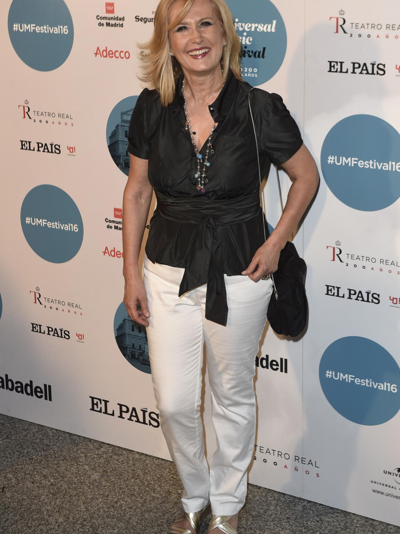 La periodista durante un festival