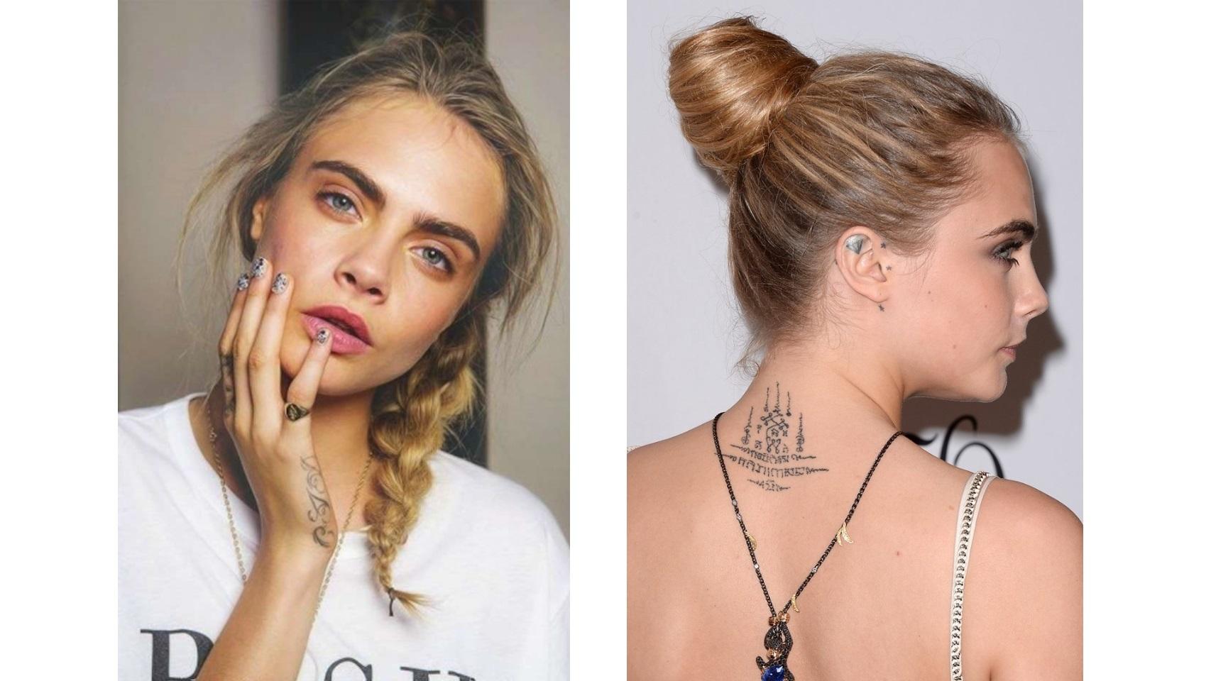 Tatuajes de la modelo Cara Delevingne.