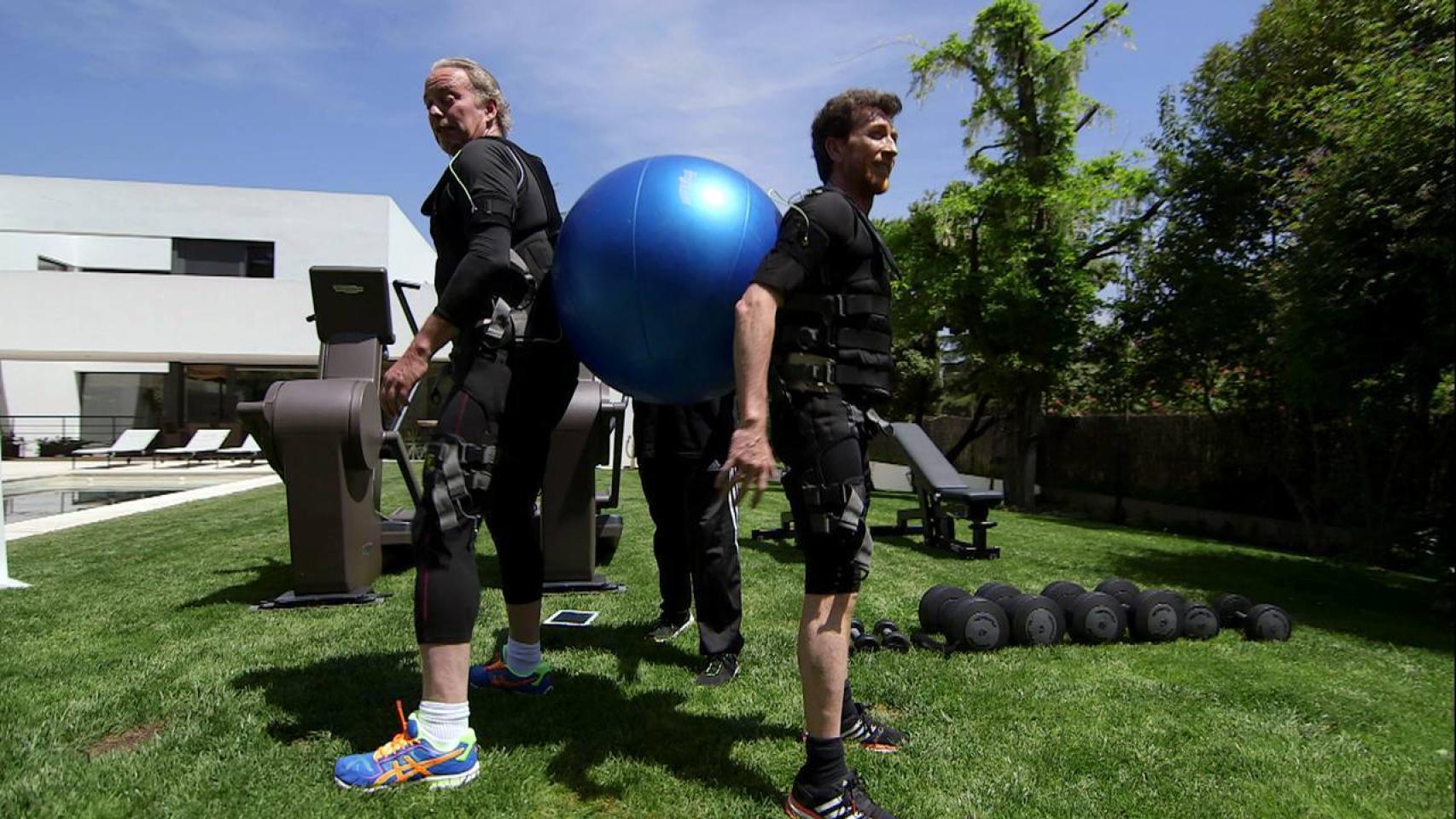Bertín y Pablo Motos haciendo pilates