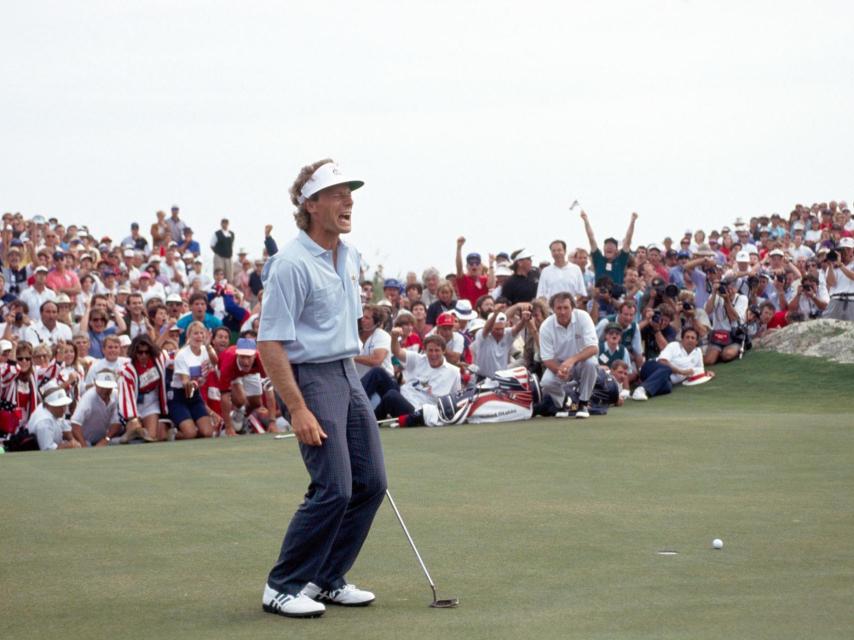 Bernhard Langer, tras su fatal error en la Ryder cup de 1991.