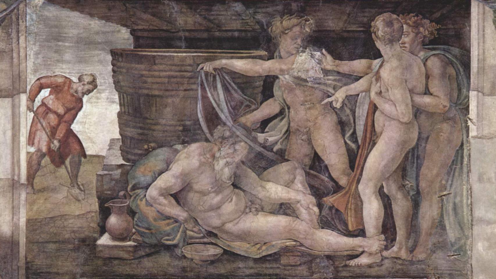 Detalle de La Embriaguez de Noé.