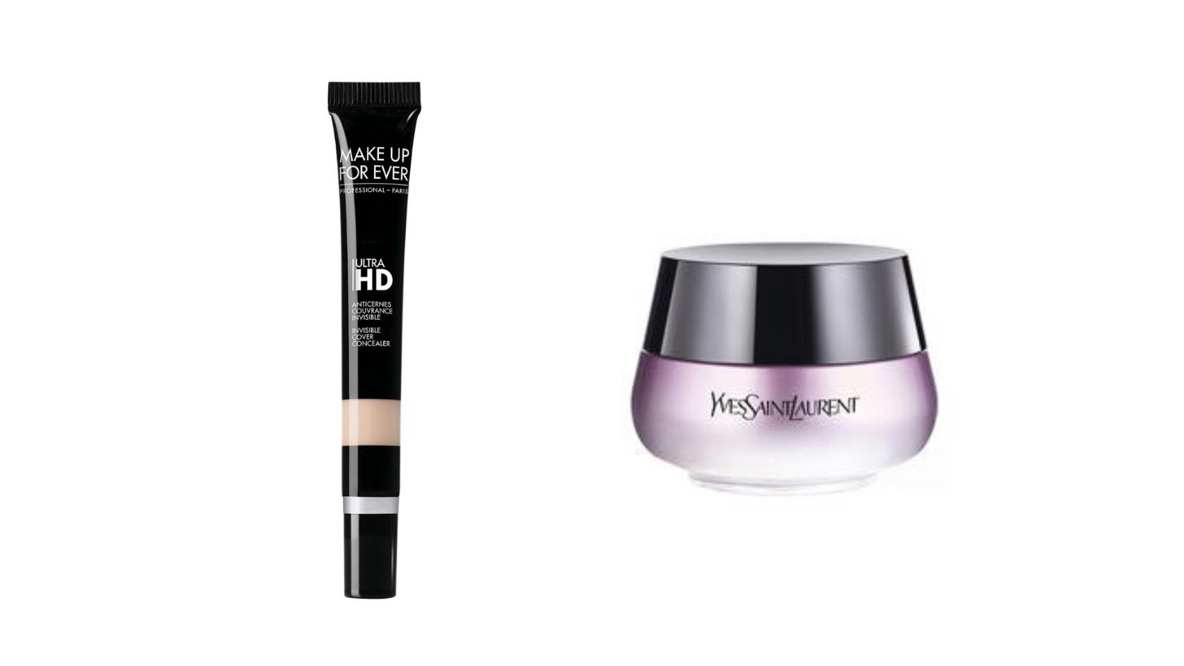 A la izq. Make Up For Ever (25€) y a la dcha. Yves Saint Laurent (67,10€).