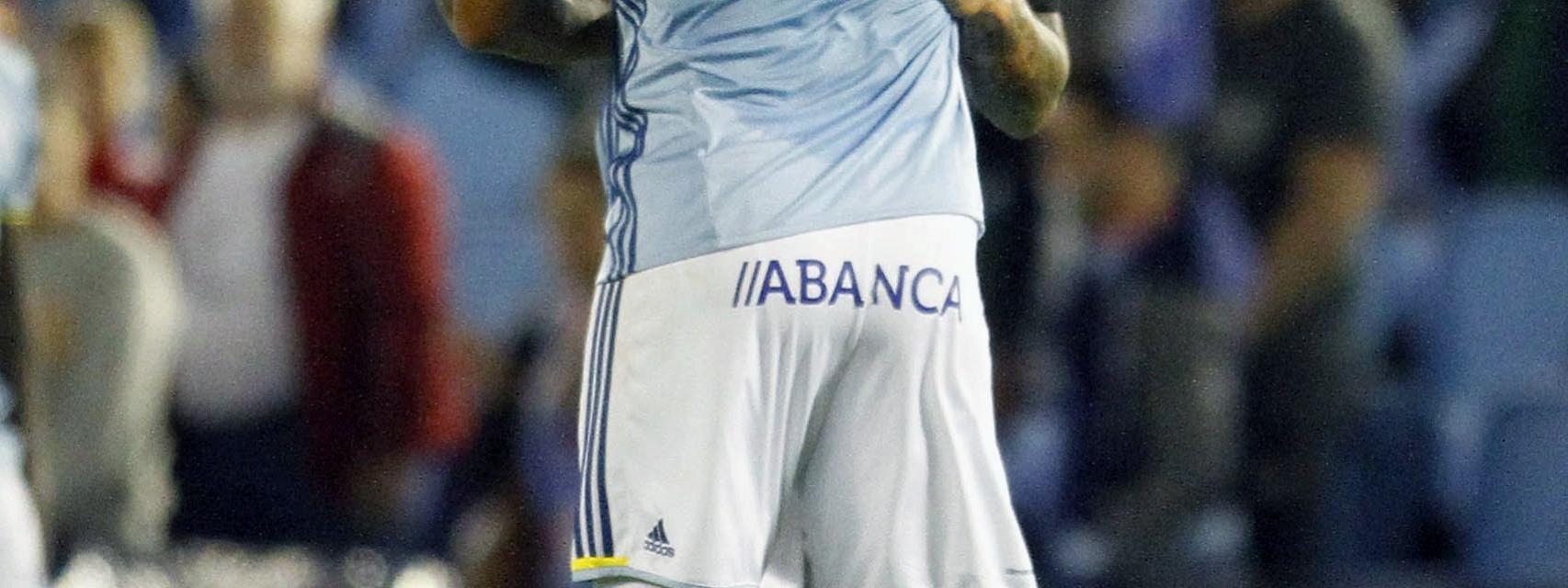 El Celta celebra un gol.