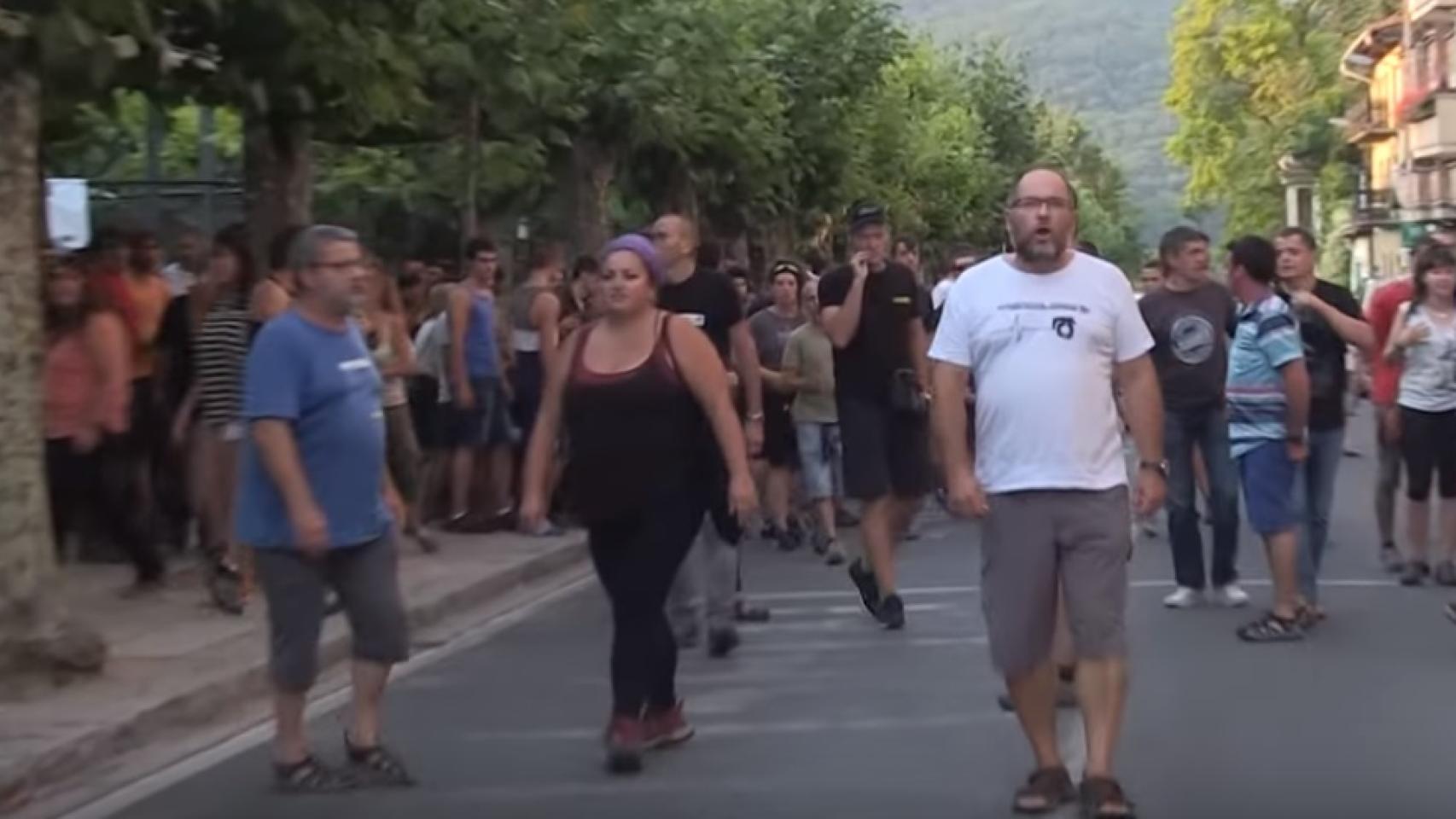 Fermín Sánchez Agurruza encabezando una convocatoria este mes en Navarra.