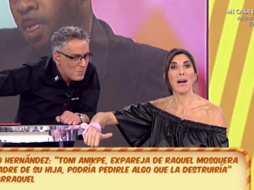 Kiko y Paz Padilla en el momento del suceso en directo.