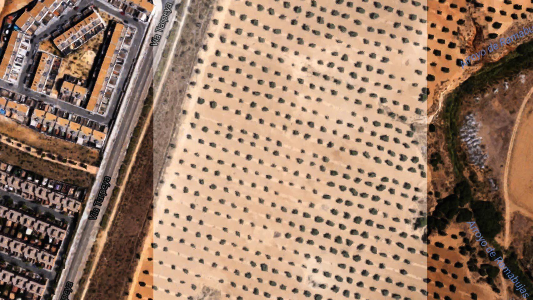 Las partes oscurecidas son las viviendas y parte de los depósitos de Ibertubo.