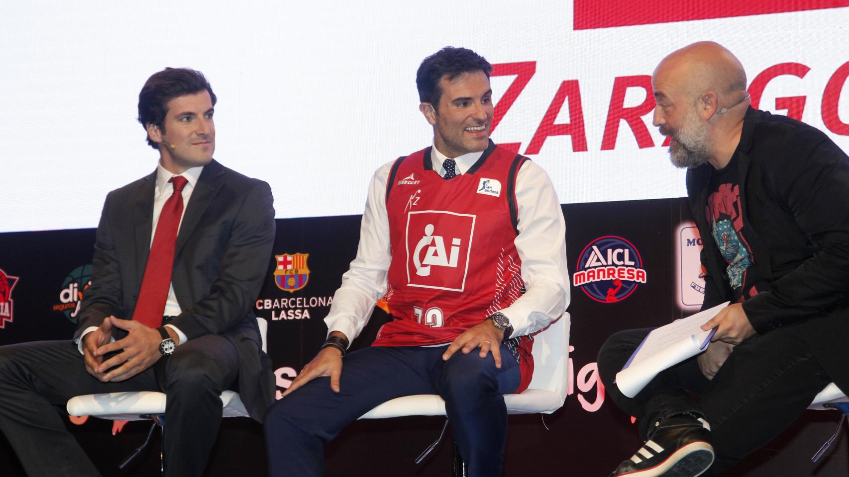 Tomás Bellas y Luis Larrodera durante la presentación de la ACB.
