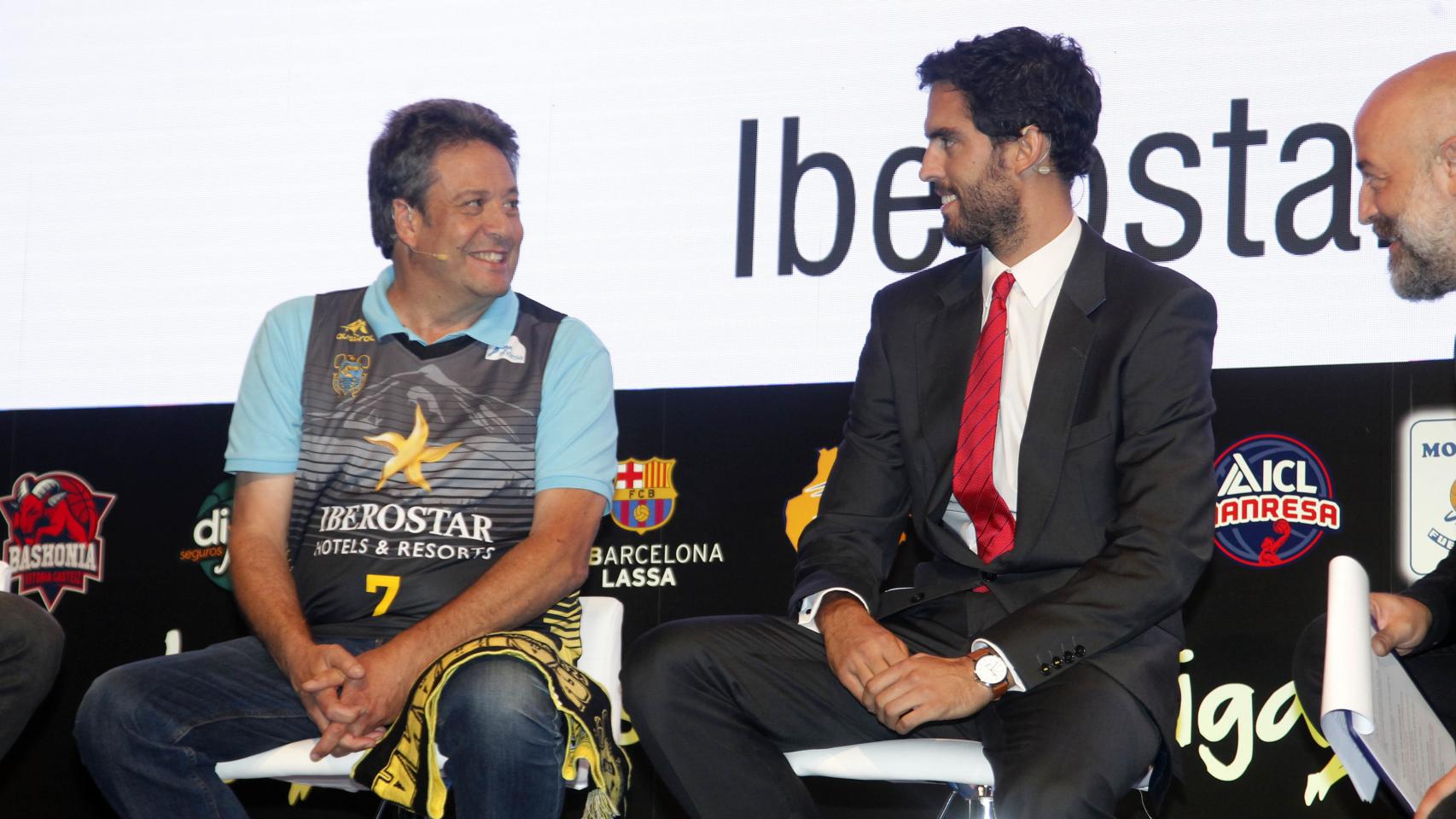 Carmelo Cabrera y Javier Beirán durante la presentación de la ACB.