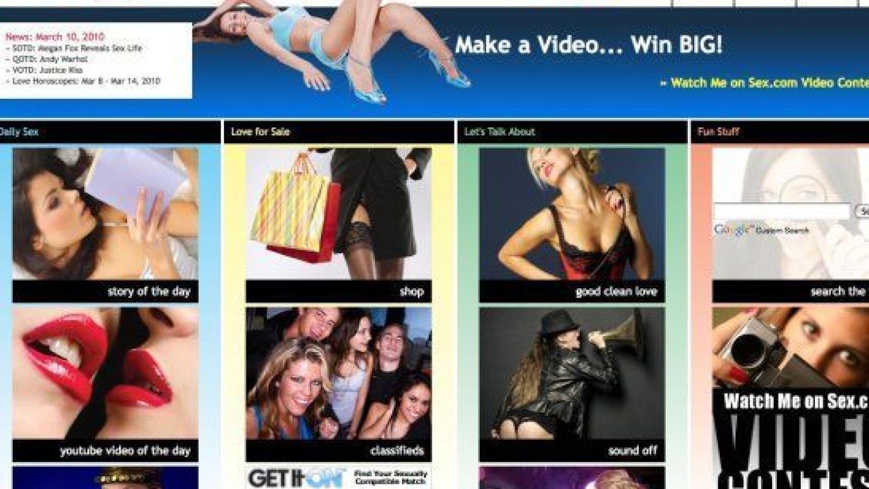 Imagen de una web sexual.