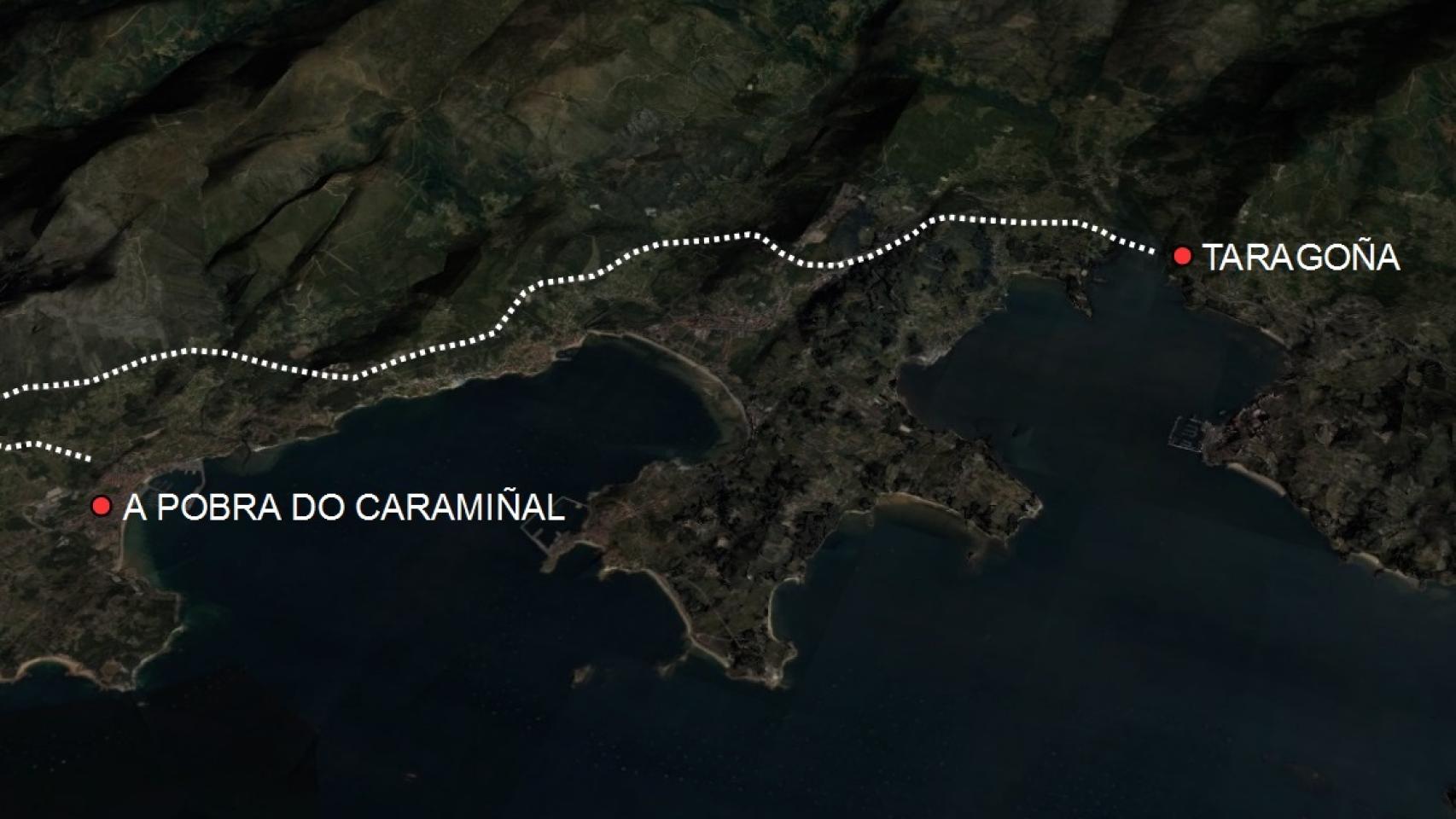 Entre A Pobra do Caramiñal y Taragoña hay veinte kilómetros de distancia.