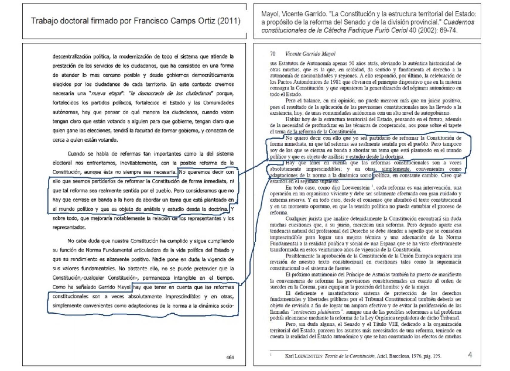 Fragmento del supuesto plagio de Camps a Vicente Garrido