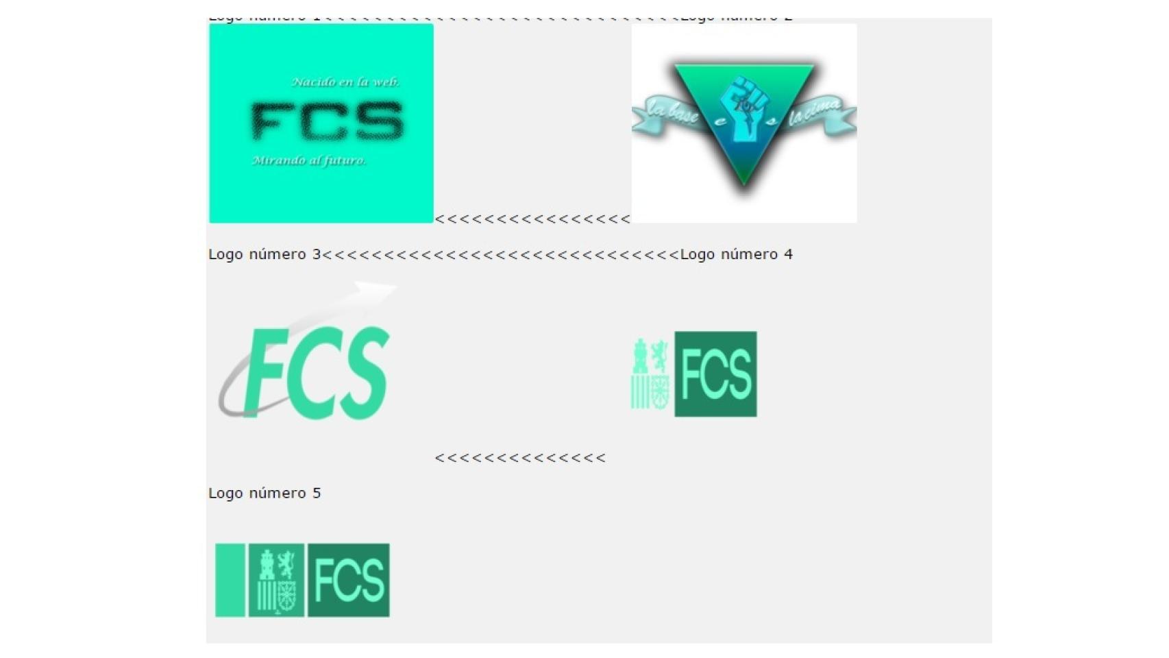 Pantallazo de las propuestas de logos previo a la desaparición del hilo.