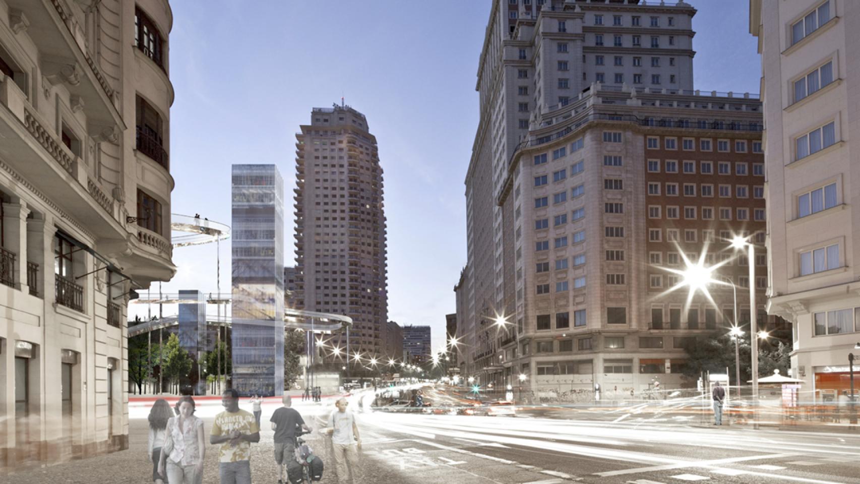 Uno de los setenta proyectos presentados para reformar Plaza de España.