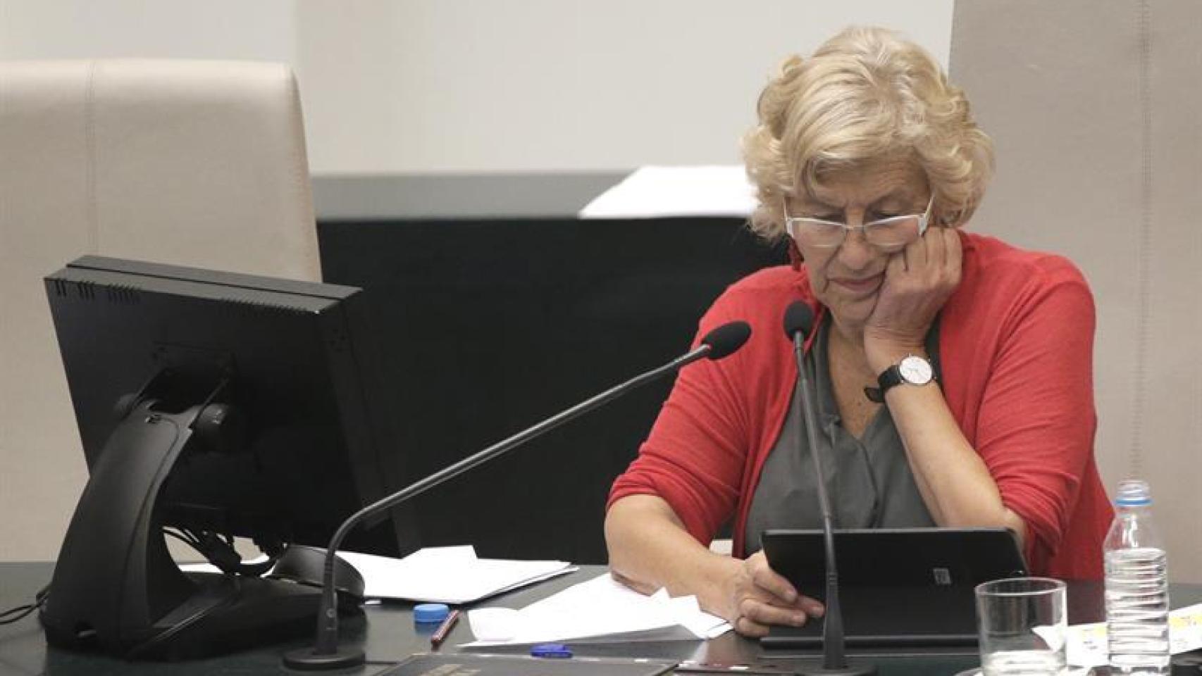 Carmena, en el pleno del Ayuntamiento el pasado 28 de septiembre