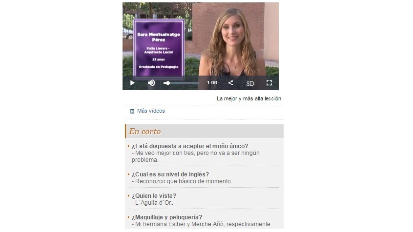 Pantallazo de la entrevista publicada en la edición digital del periódico Levante.