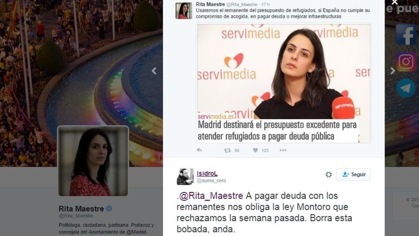 Isidro López responde a Rita Maestre.