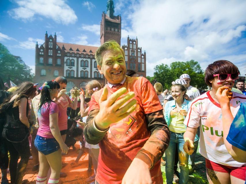 Robert Biedron, durante una fiesta popular en la ciudad polaca de la que es alcalde.
