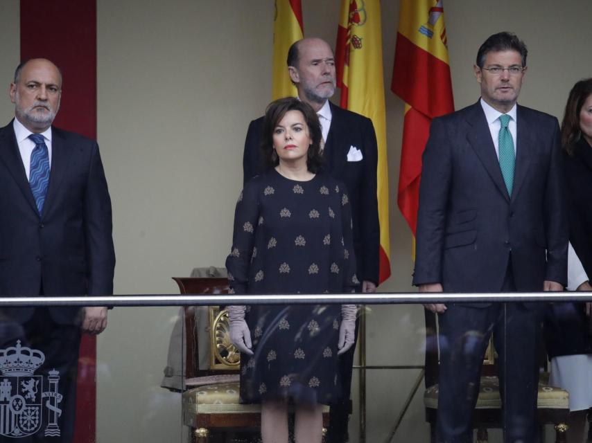 Soraya Sáenz de Santamaría fue una de las protagonistas colaterales del desfile.