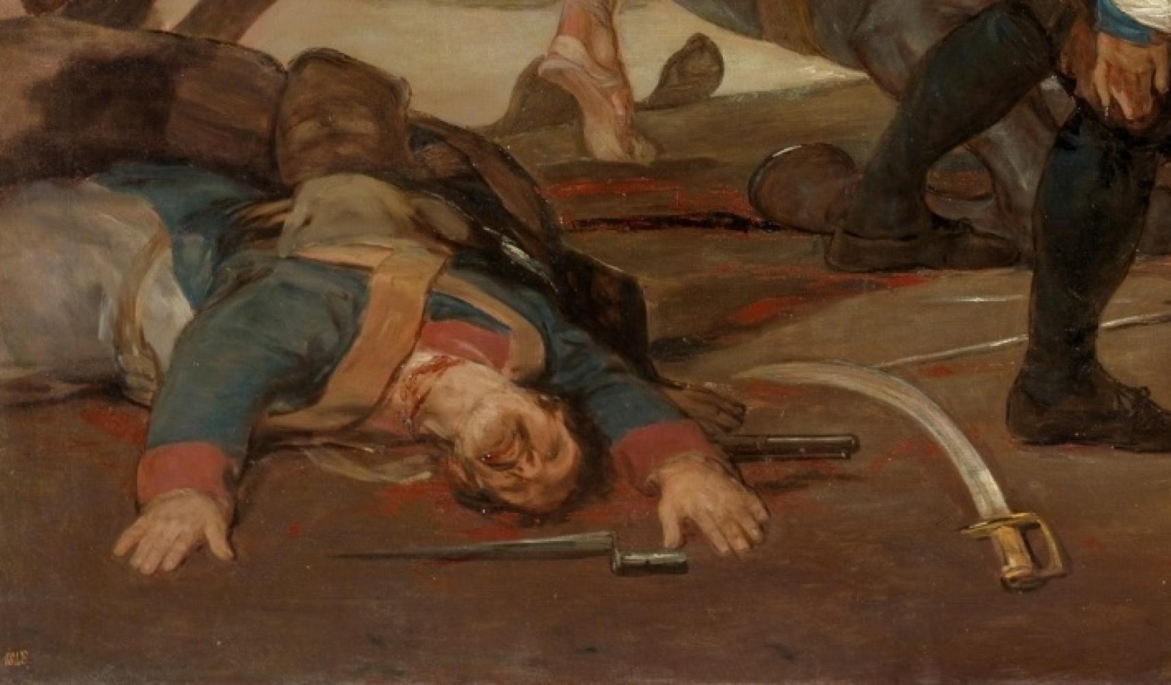 Degollado en la parte inferior izquierda de Los mamelucos.