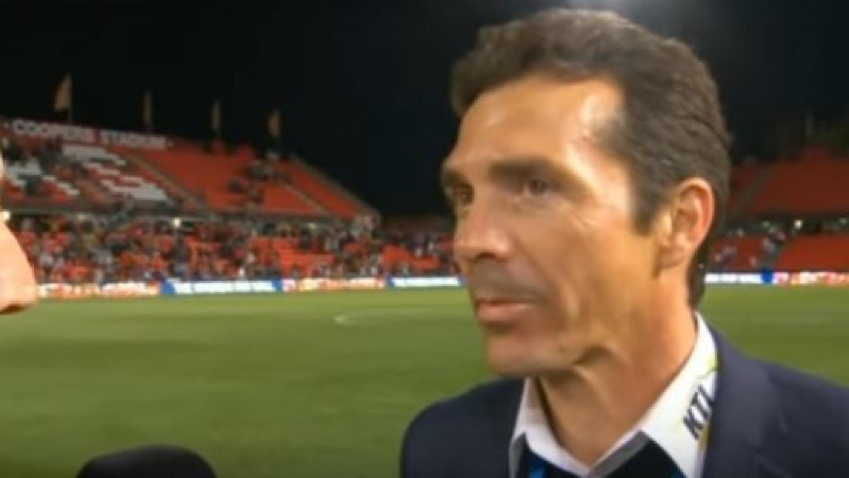 Guillermo Amor, tras el partido.