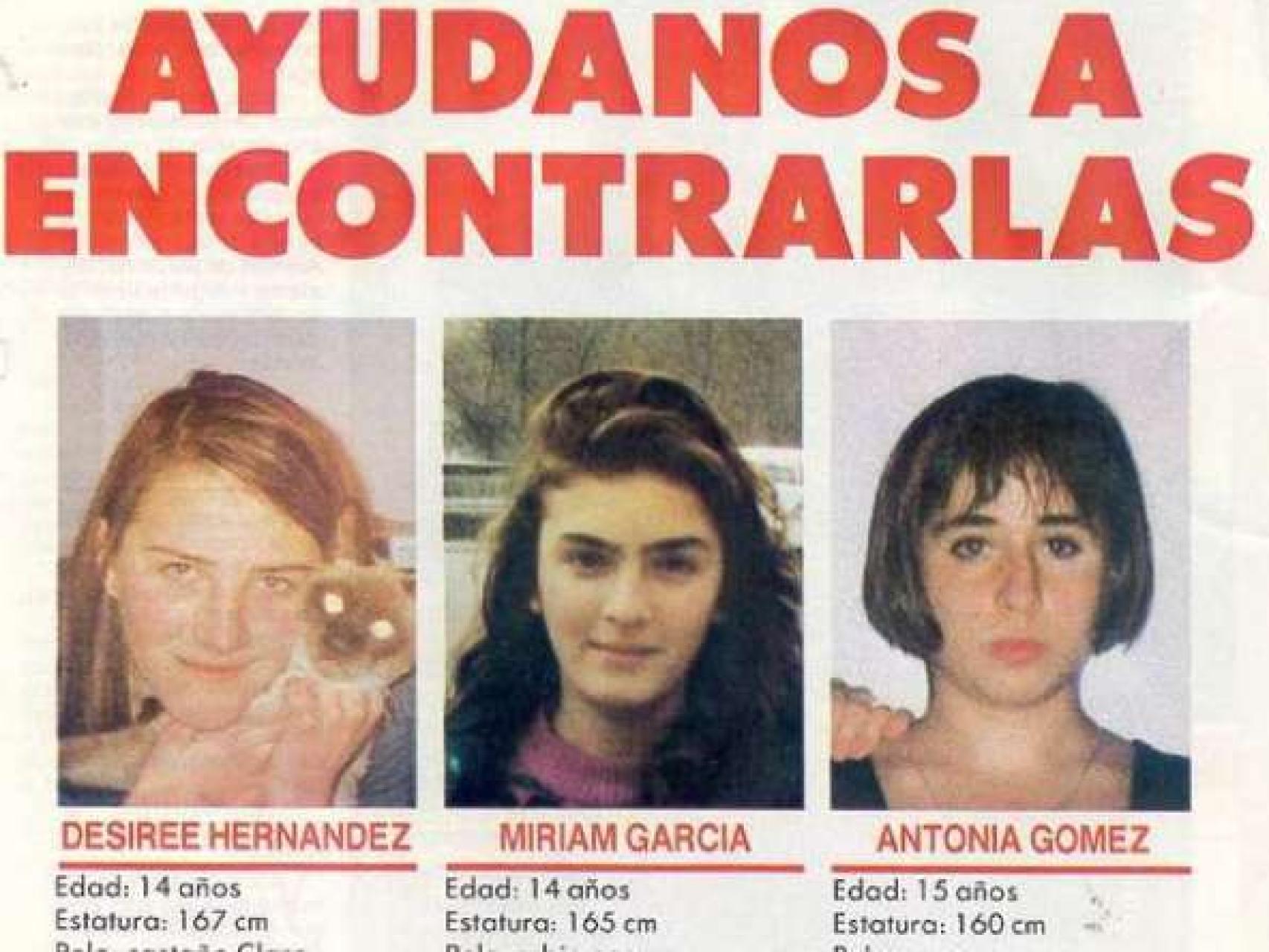 Desireé, Miriam y Antonia desaparecieron el 13 de noviembre de 1992.