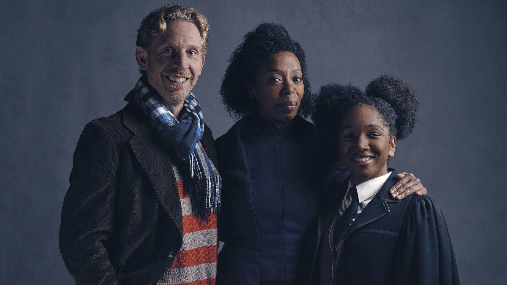 Ron, Hermione y su hija Rose en la obra de teatro.