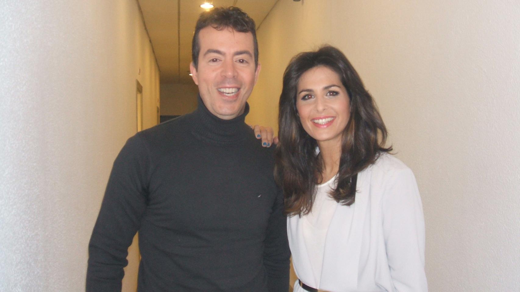 Fernando Cerezo con Nuria Roca en el concurso Quieres ser millonario.