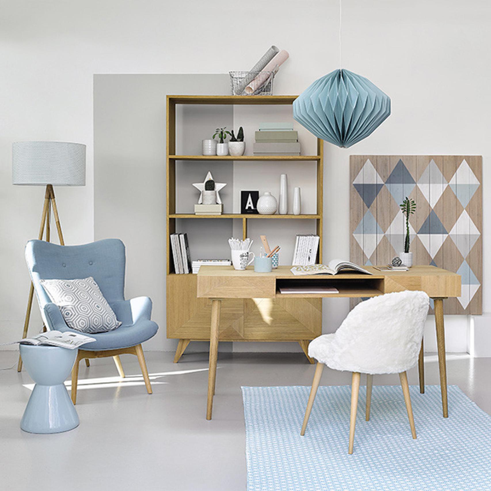 Los colores fríos, como el azul y el gris, transmiten tranquilidad. Foto: Maisons du Monde.