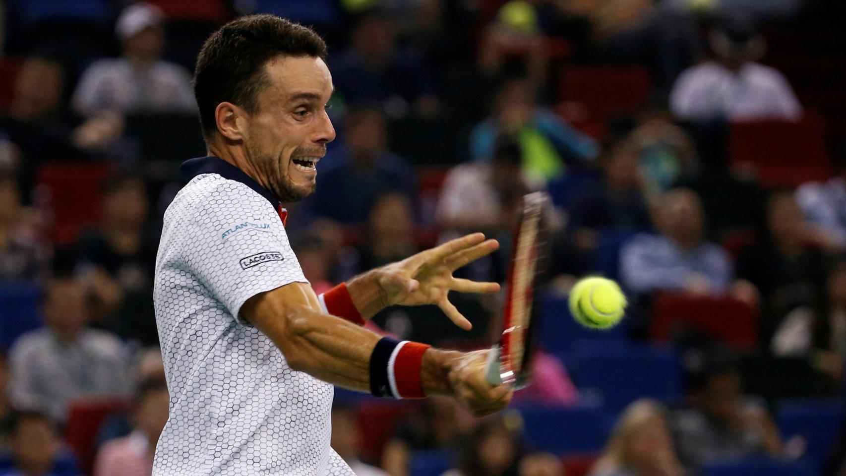 Roberto Bautista durante la final contra Murray en Shanghái.