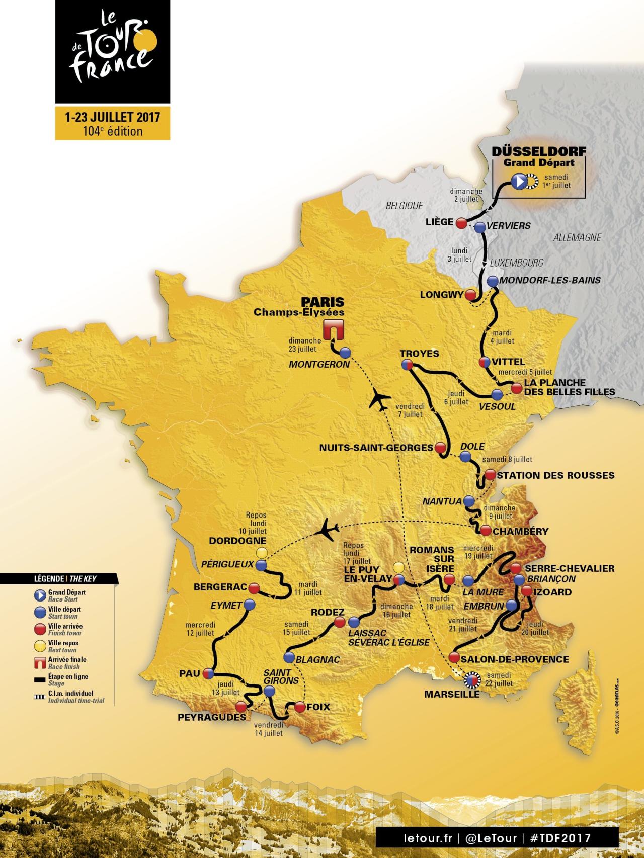 Recorrido del Tour 2017.