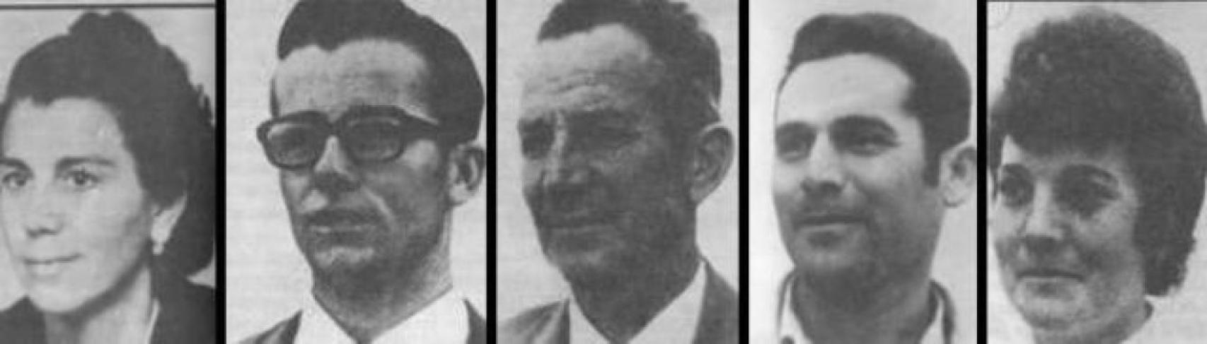 Las cinco víctimas.