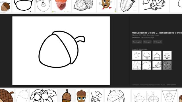 Dibujo de una bellota procedente de la página Educima.com