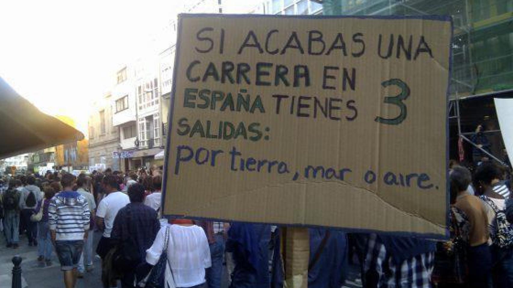 Pancarta durante una manifestación contra los recortes educativos