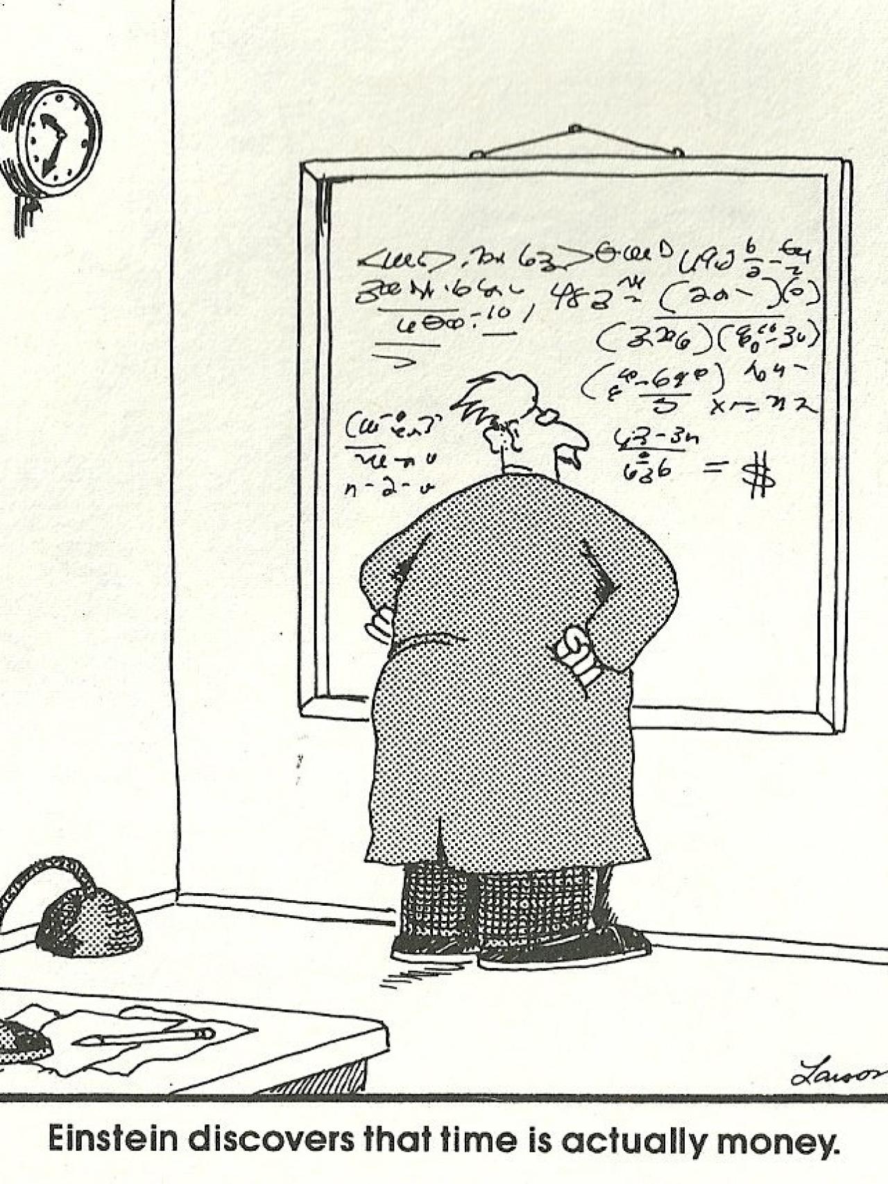 Einstein descubre que el tiempo es, en realidad, dinero (1985).