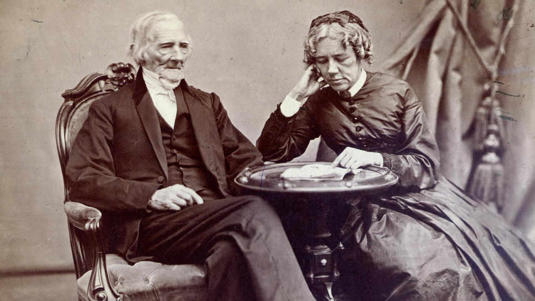 Maria Mitchell y su padre, William Mitchell, el astrónomo de Nantucket.