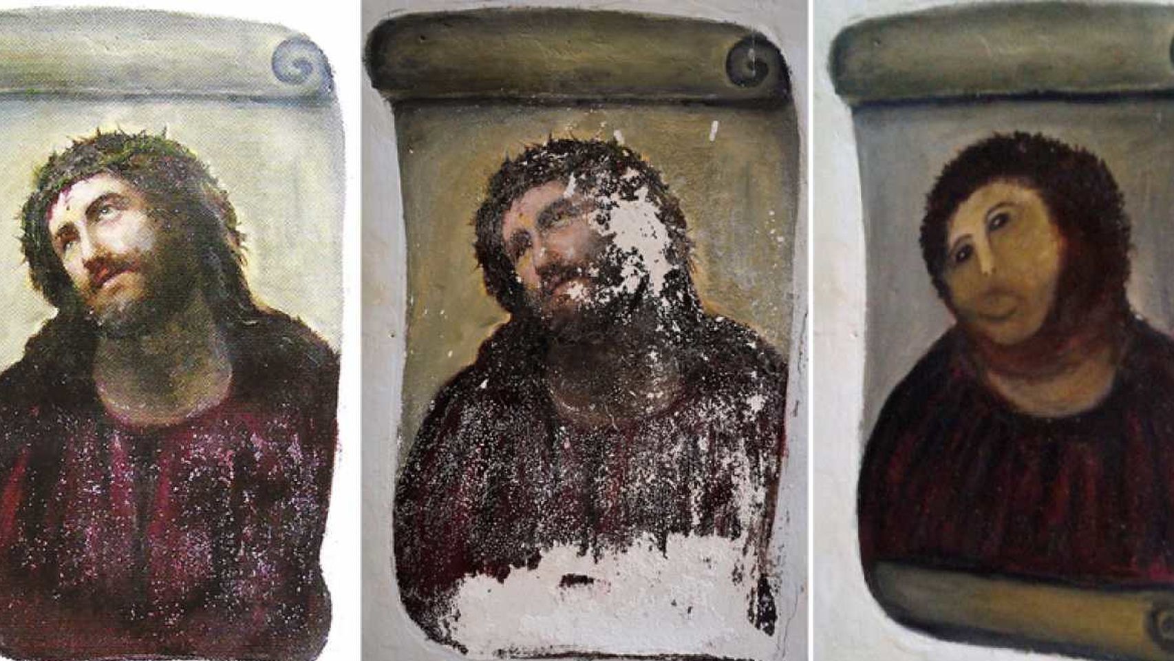 Evolución del Ecce Homo hasta llegar a la restauración de Cecilia.