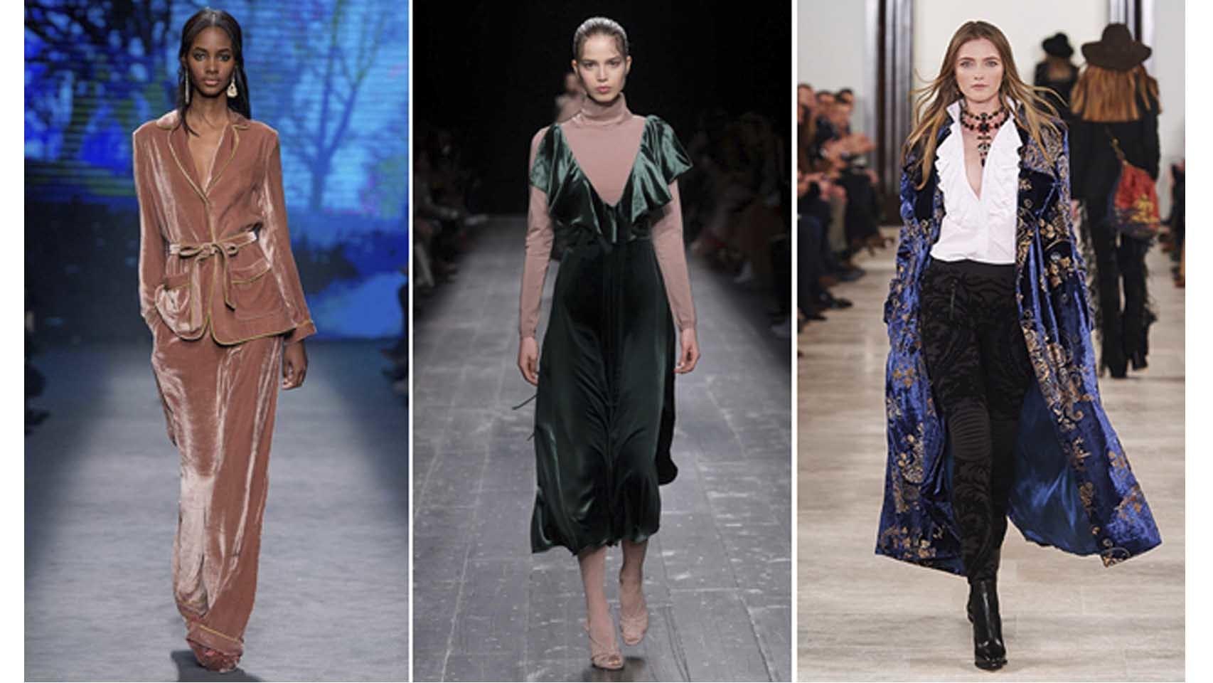 De izq. a dcha. looks de Alberta Ferreti, Valentino y Ralph Lauren.