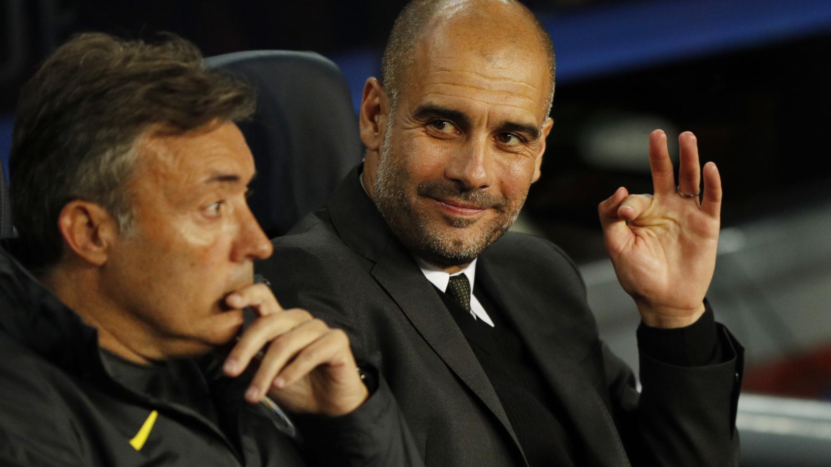 Guardiola en el partido contra el Barça.