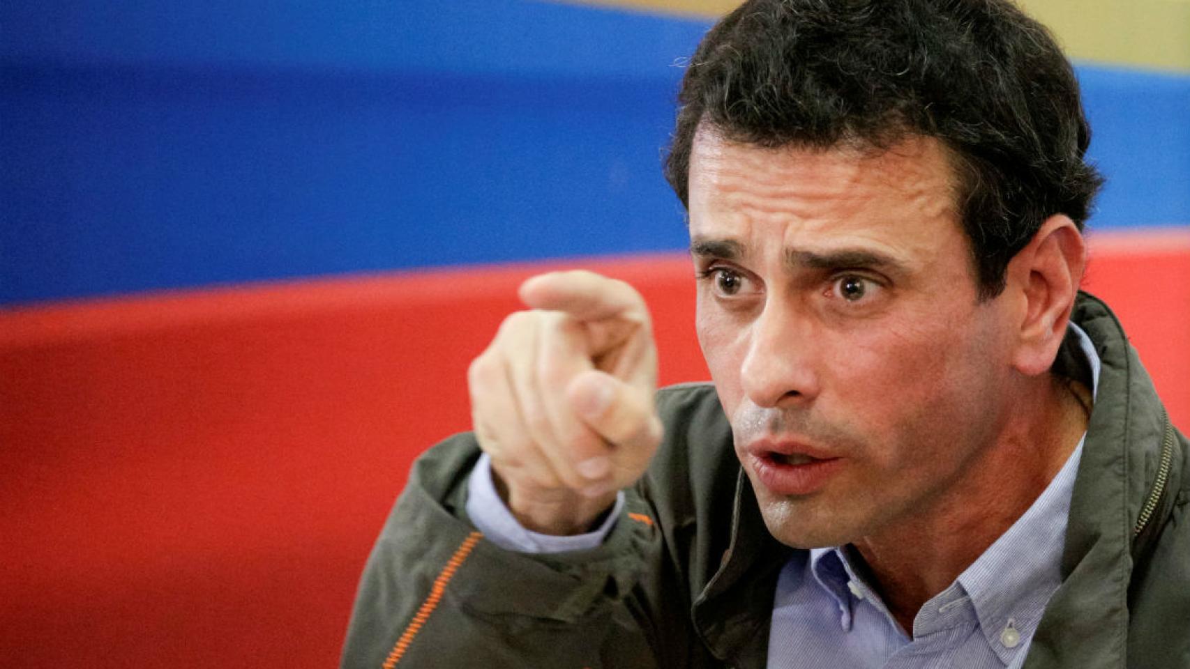 El opositor Henrique Capriles, durante una rueda de prensa en Caracas.