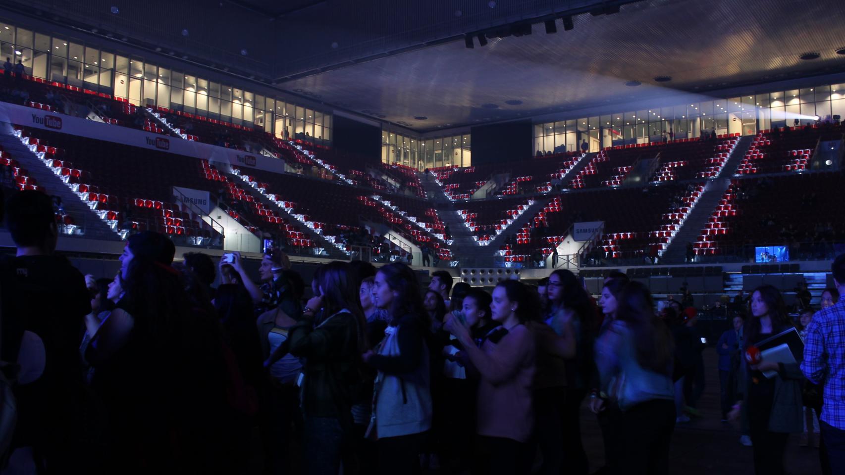 Las gradas de la Caja Mágica, prácticamente vacías.