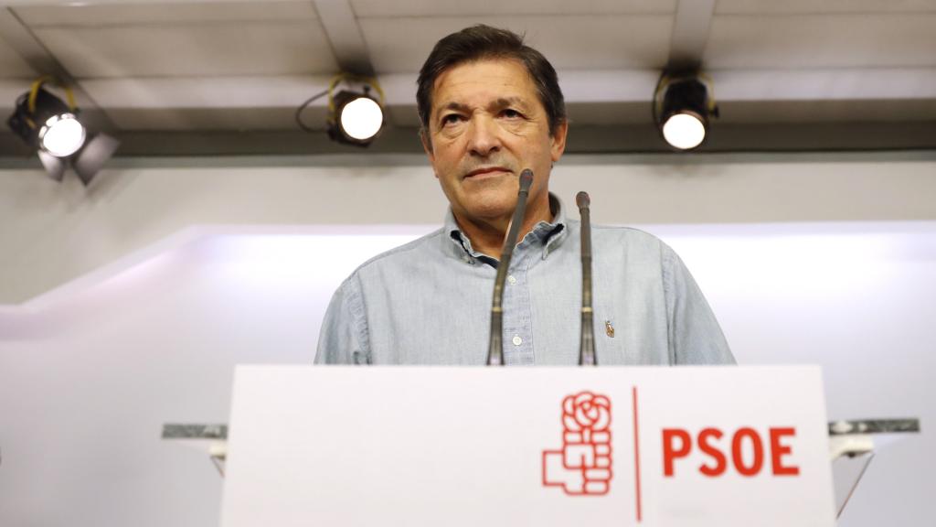 Javier Fernández, durante la rueda de prensa posterior al Comité Federal.
