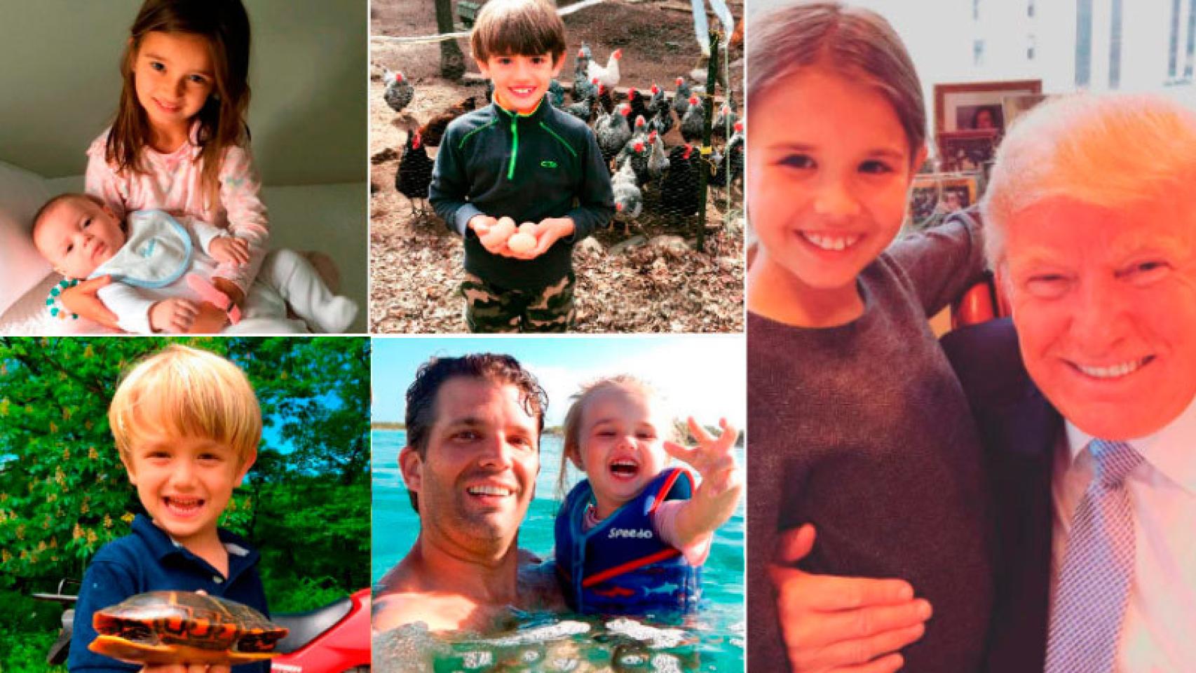 Foto montaje del abuelo Trump y sus nietos.