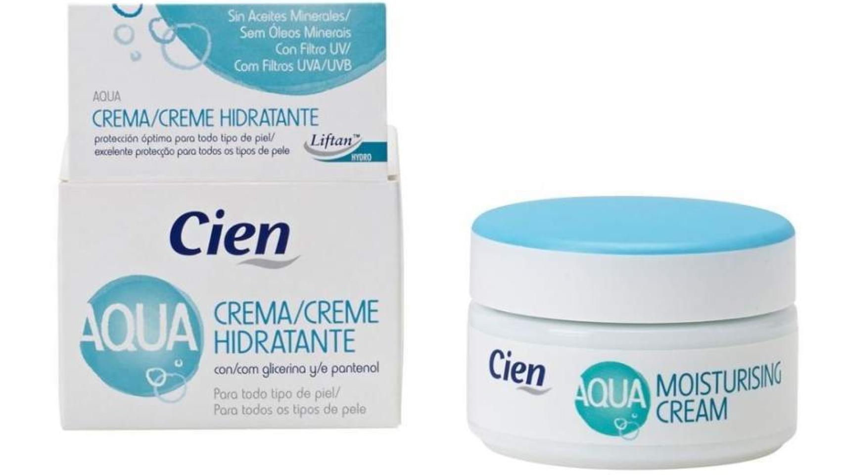 Crema Cien Aqua de Lidl.