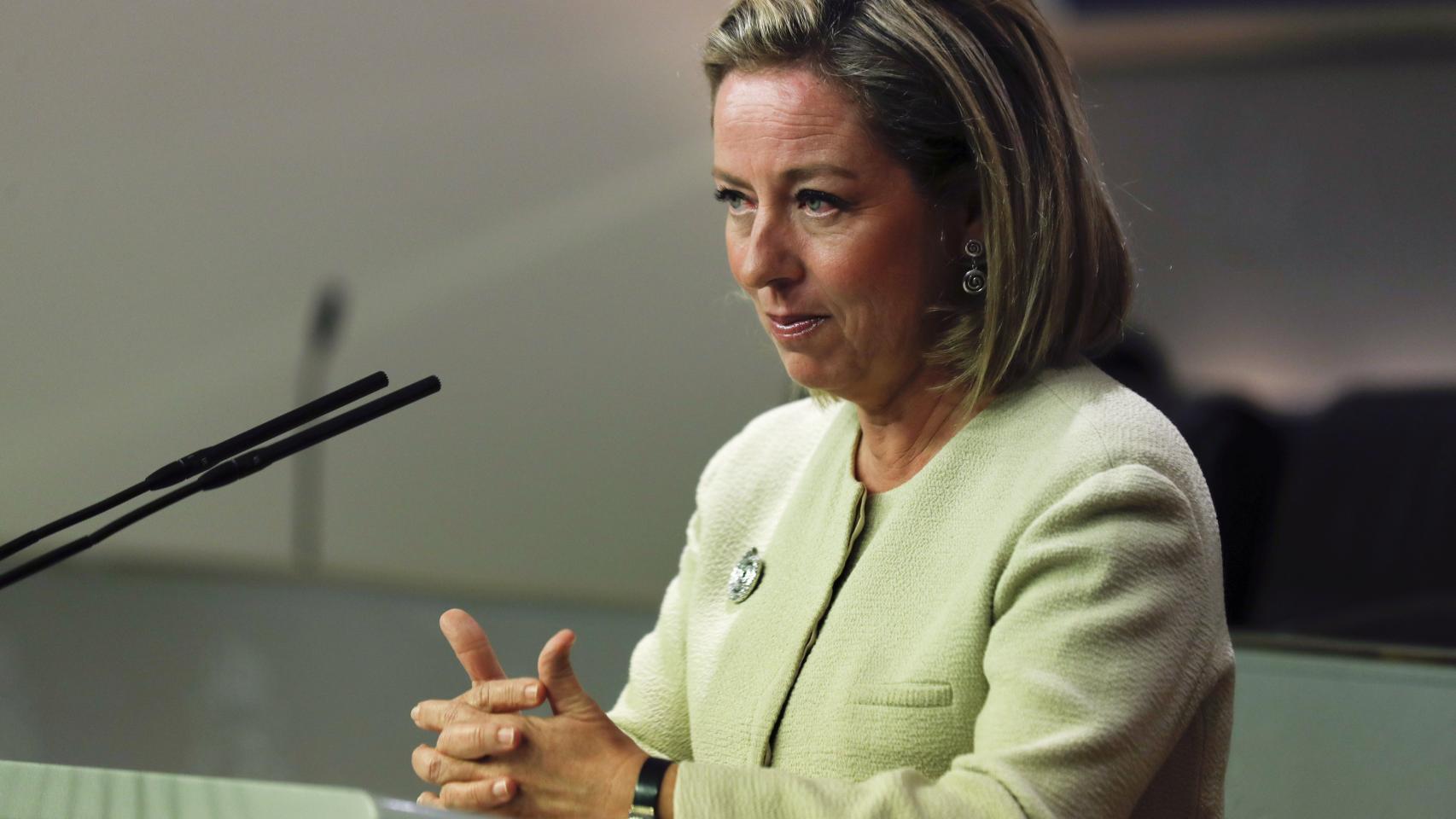 Ana Oramas, durante la rueda de prensa ofrecida en el Congreso.