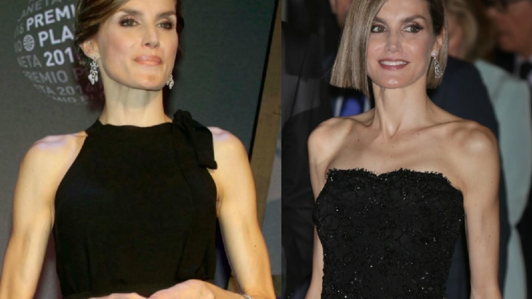 La reina, en el último premio Planeta y en una imagen de 2015.