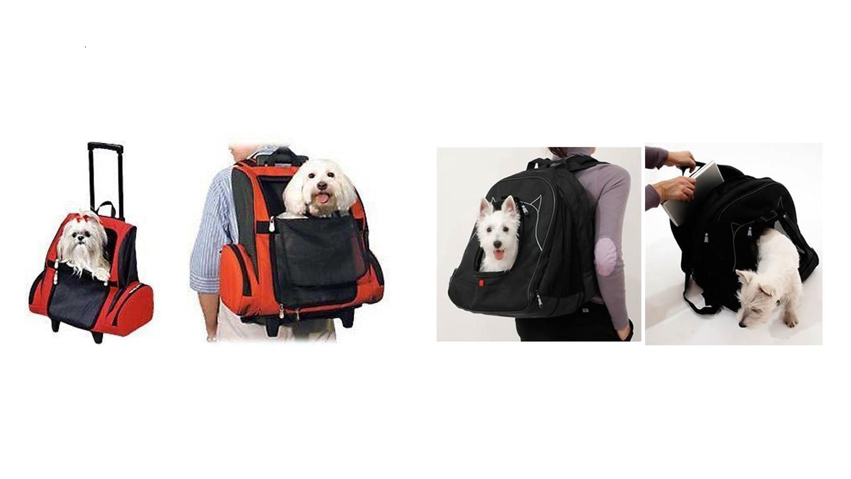 Mochila con ruedas para llevar a nuestra mascota.