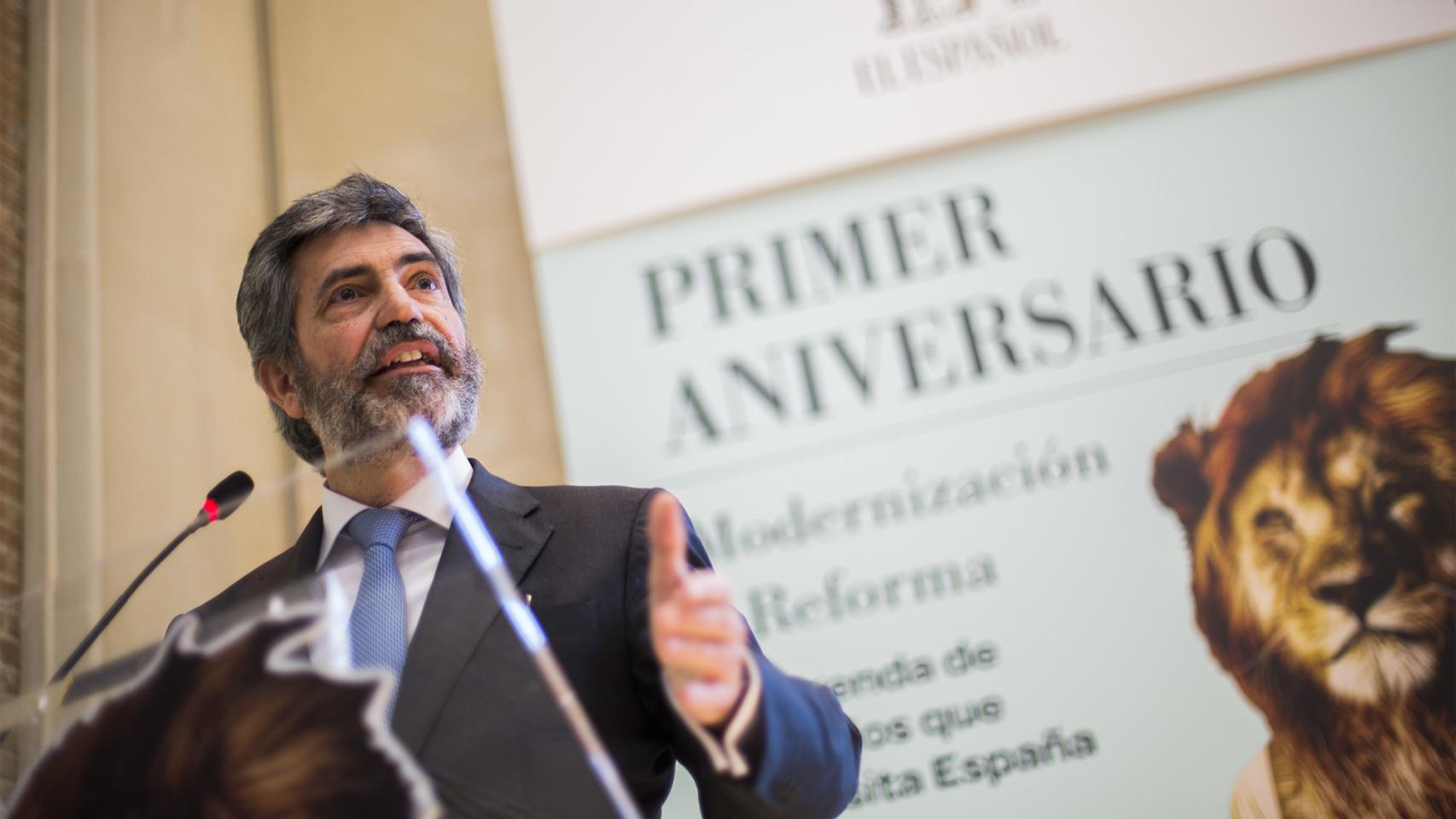 Lesmes durante su intervención en el coloquio sobre la reforma de la Justicia